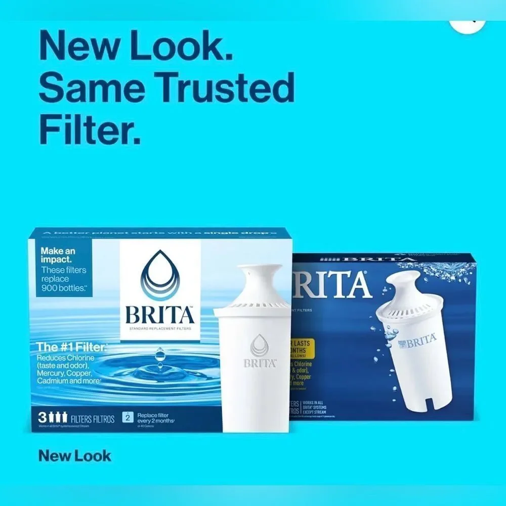 Brita Standard Water Filter, BPA-Free, Includes 2 Filters